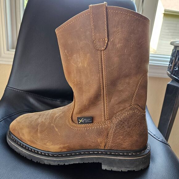 Hytest Ryder Wellington Steel Toe Safety Work Boots Mens Size 10 Brown Leather - Picture 13 of 16